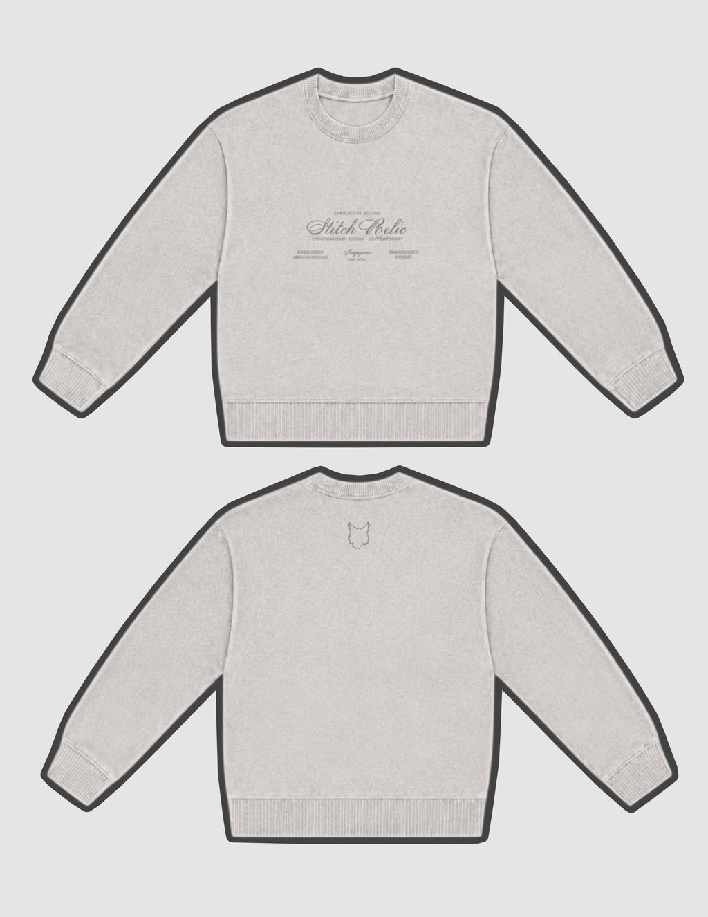 *Preorder* Embroidery Studio Crewneck in Hemp Grey