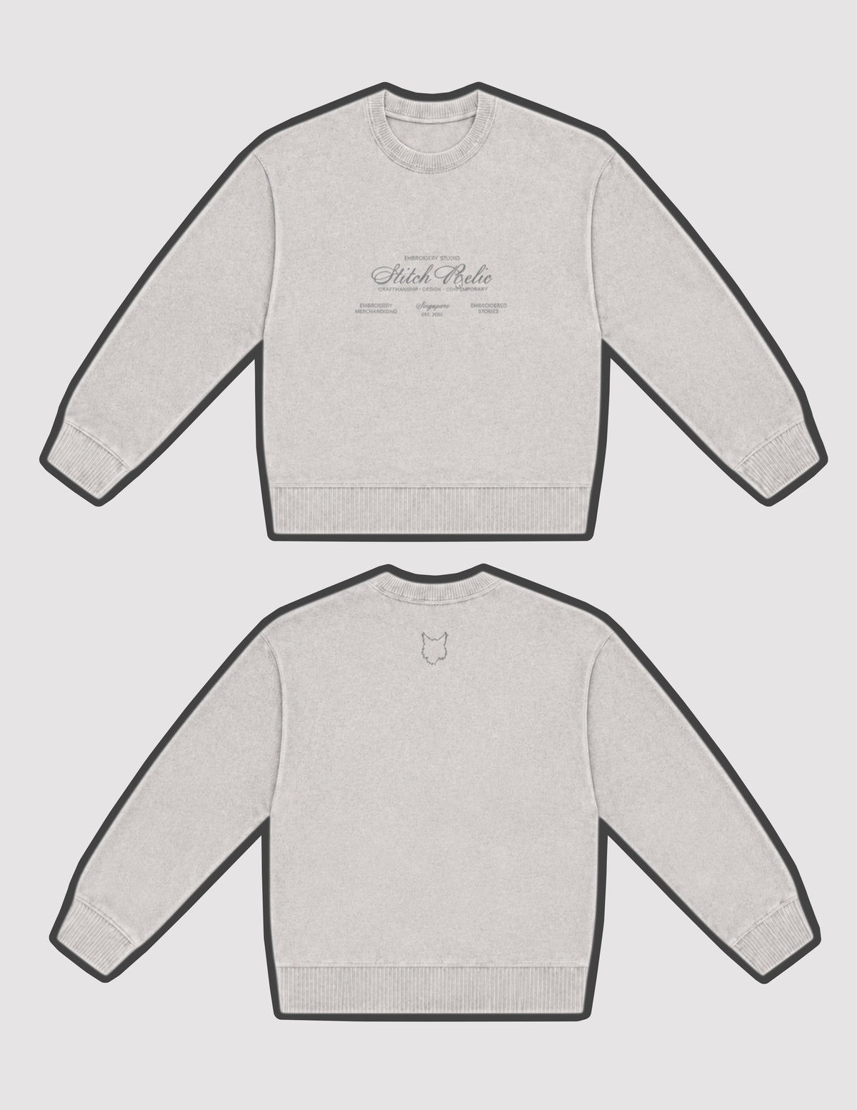 *Preorder* Embroidery Studio Crewneck in Hemp Grey